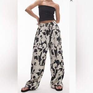 Topshop Floral Linen Pants